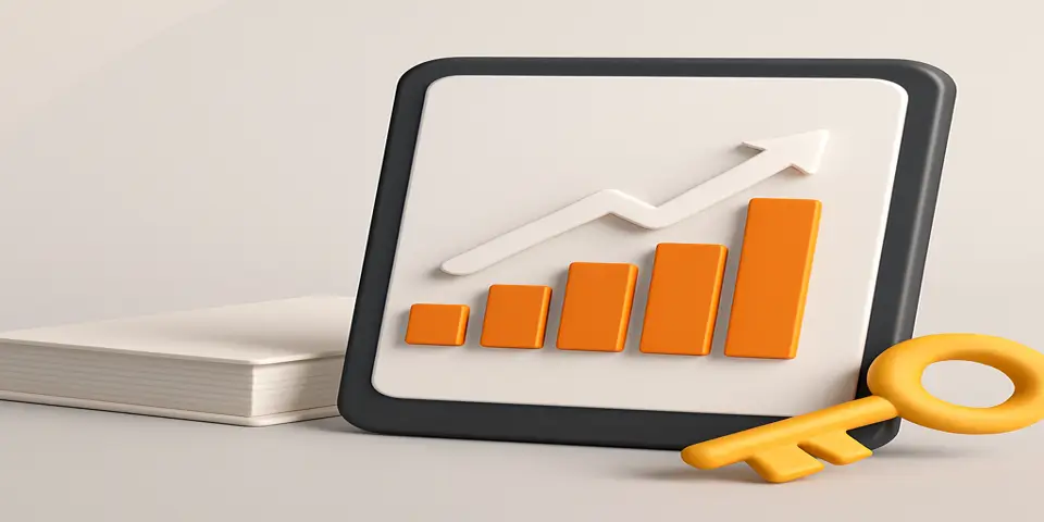 Tablet device displaying e-book on digital dashboard with charts.