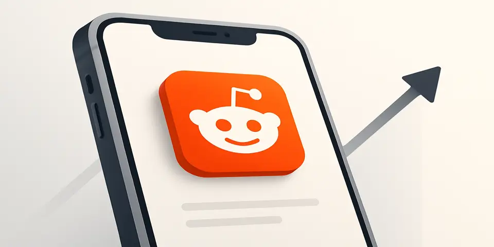 Smartphone displaying Reddit interface with comment and upvote icons