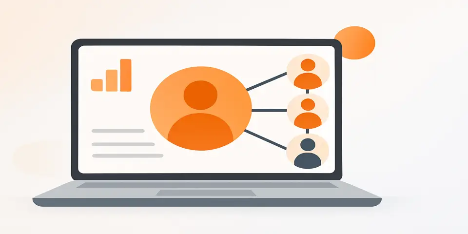 Laptop screen displaying audience segmentation strategy