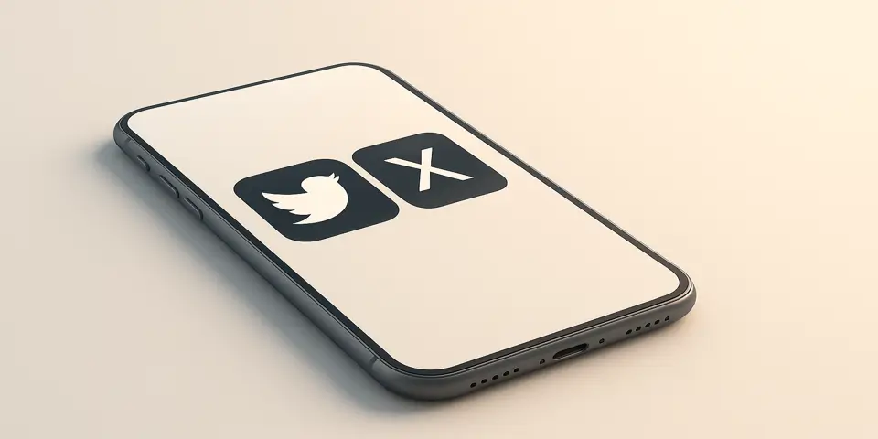 Smartphone screen showing Twitter and X app icons.