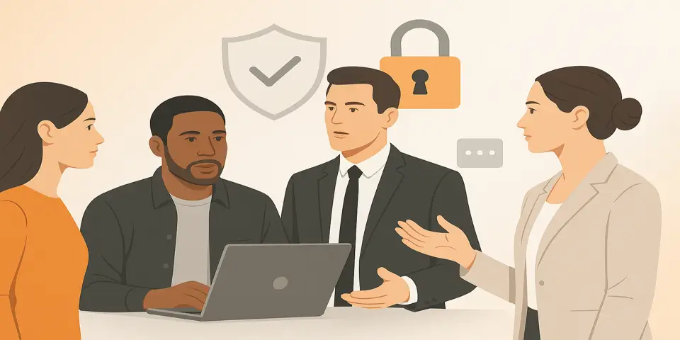 Team of professionals collaborating on cyber threat mitigation