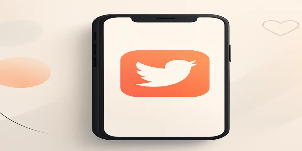Close-up of a smartphone displaying a Twitter feed in a clean layout.
