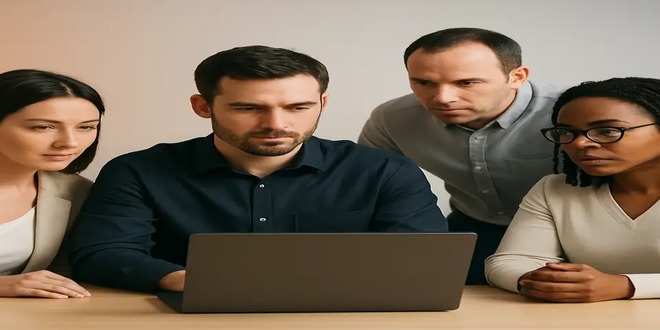 A team of IT professionals discussing network threat prevention strategies.
