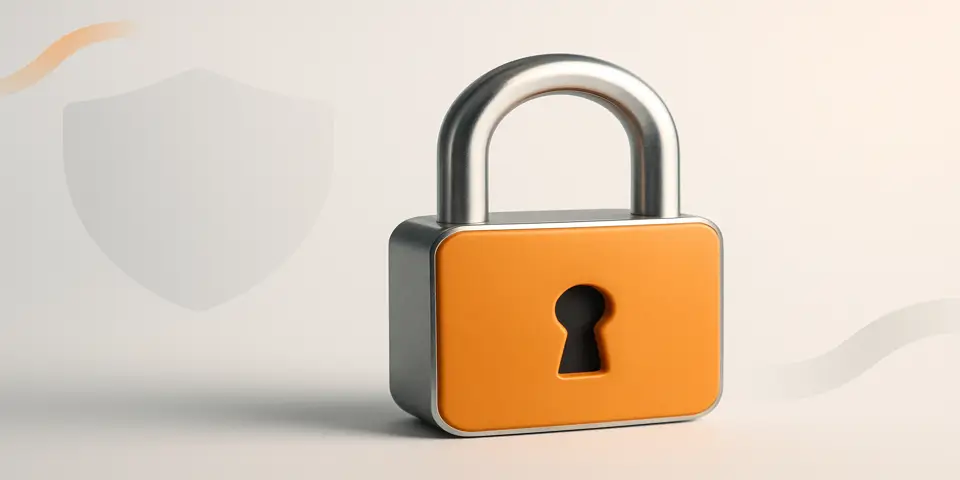 Padlock placed near digital interface symbolizing secured network systems.