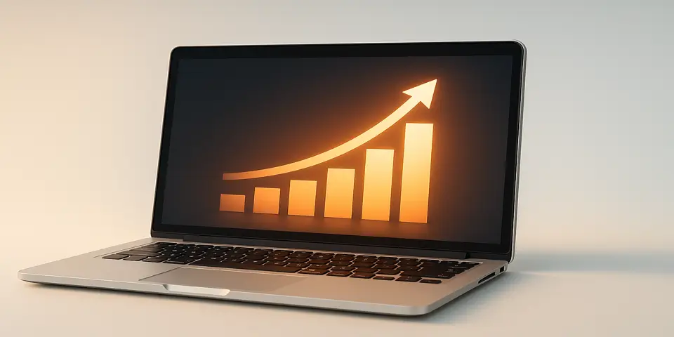 Laptop showing data modeling diagrams like graphs and flowcharts.