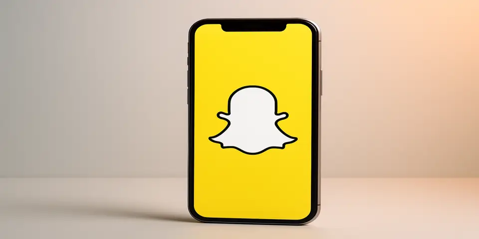 Modern smartphone showing Snapchat UI with filters and chat icons