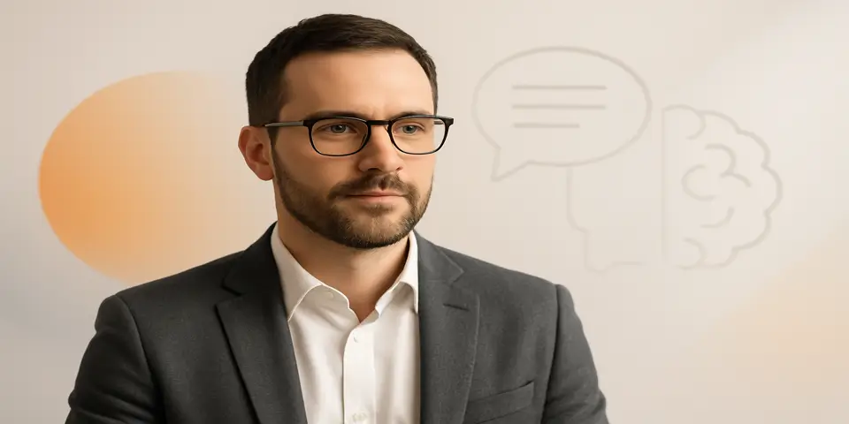 Business analyst using NLP tools to review strategy insights.