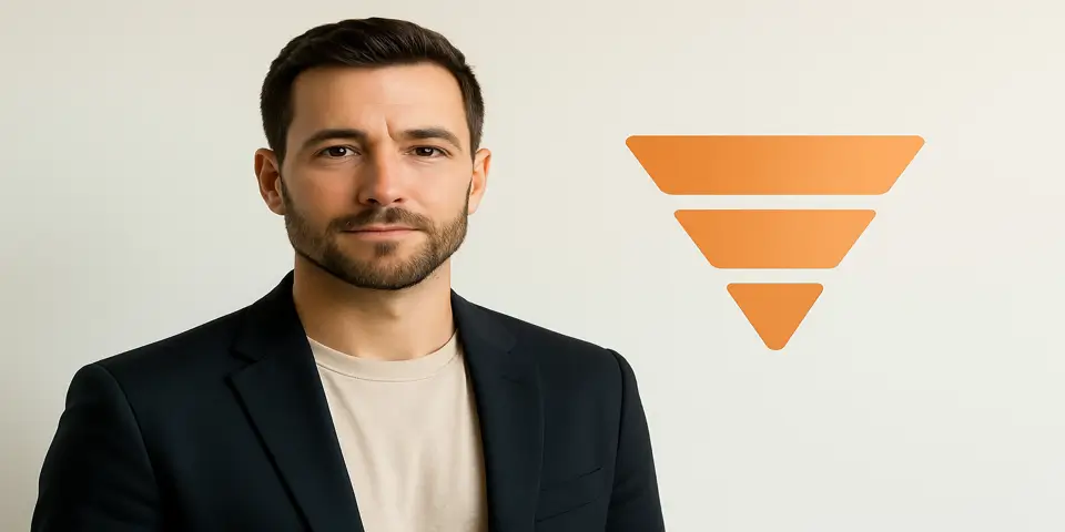 Business professional confident in sales funnel strategy