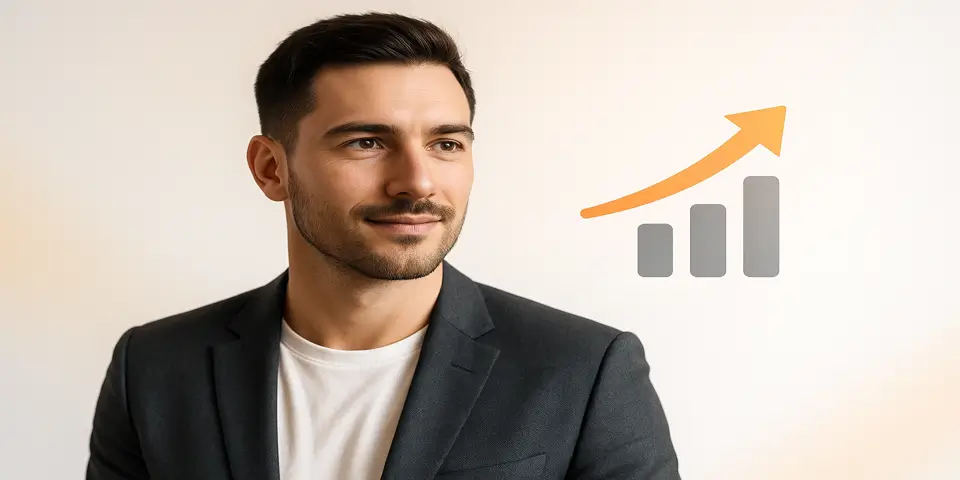 Digital strategist analyzing online growth insights on tablet.