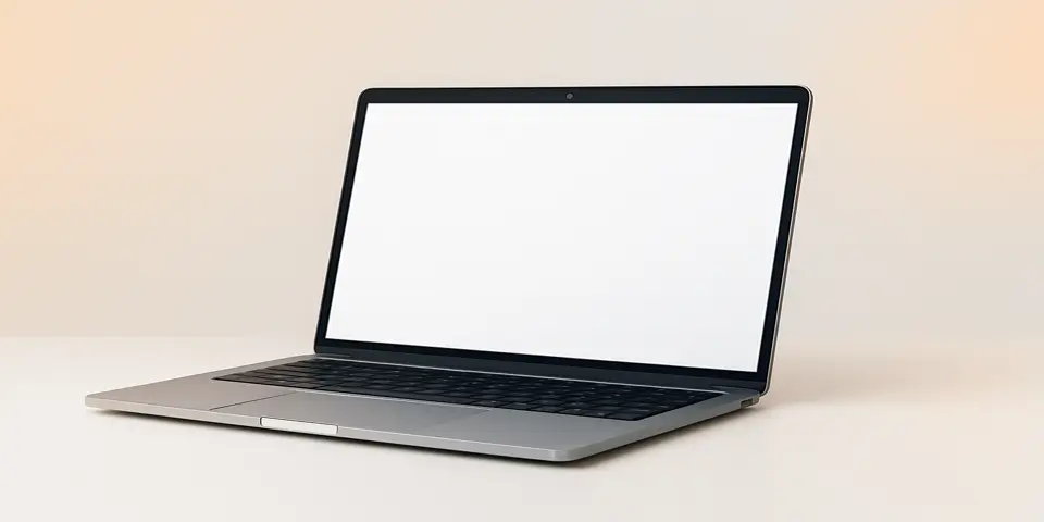 Modern laptop ready for PPC performance analysis.