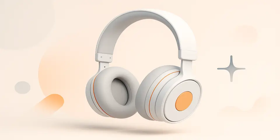 Modern headset symbolizing digital customer service tools.