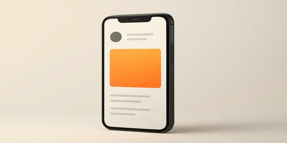 Modern smartphone showing B2C ad interface