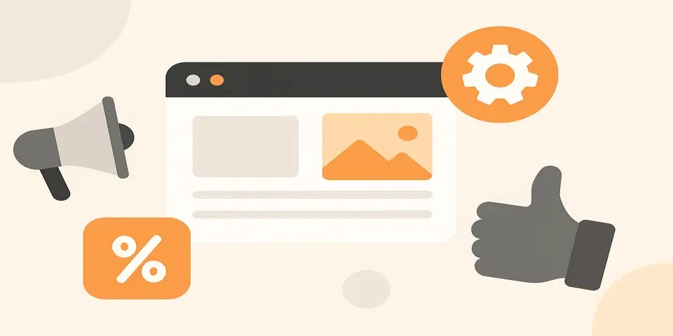 Abstract design elements representing a modern website redesign strategy