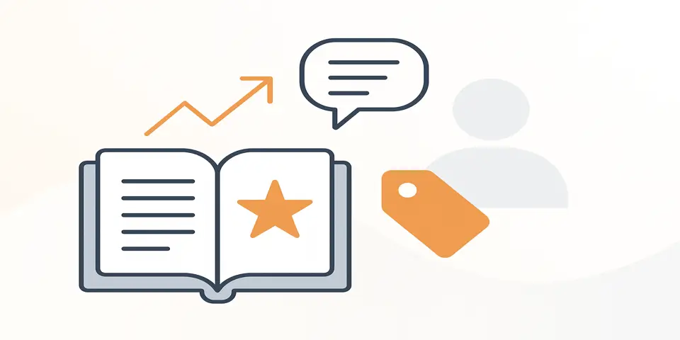 Minimal abstract icons representing storytelling and branding