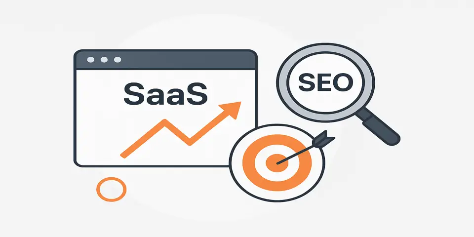 Abstract layout with shapes representing scalable SEO techniques.