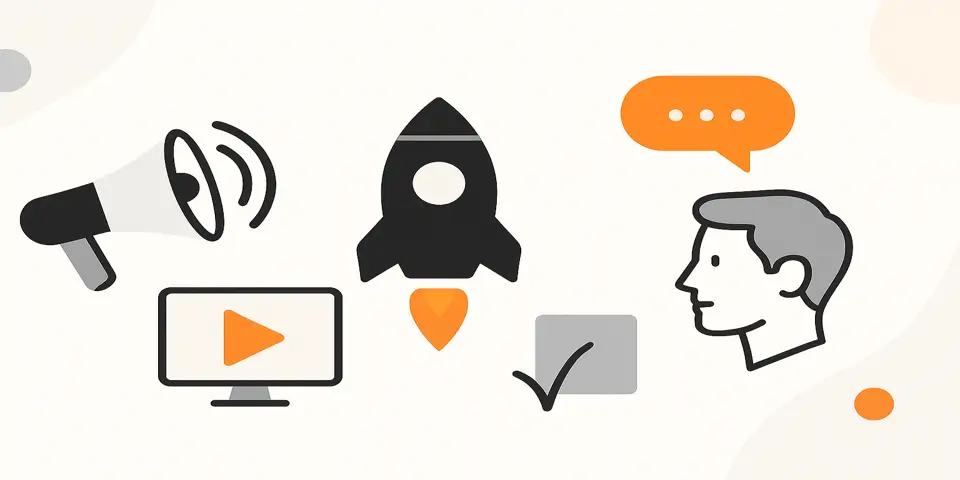 Abstract icons representing modern engagement strategies in marketing