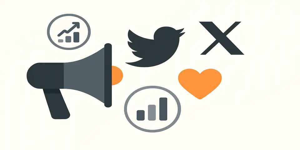 Five abstract icons representing Twitter/X advertising strategies.