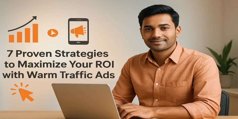 Digital marketer planning warm traffic ads campaign