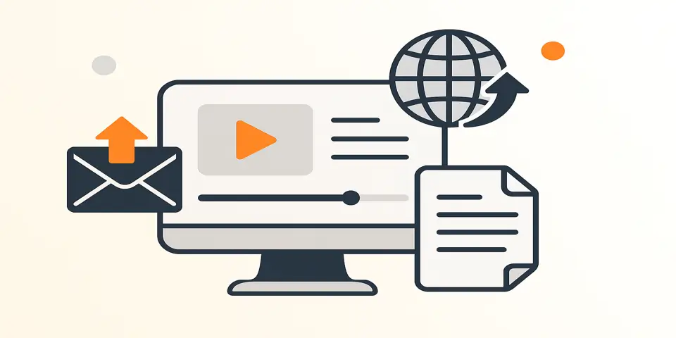 Abstract icons representing effective content distribution methods