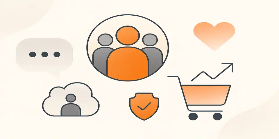 Flat vector showing social and network icons in soft colors.
