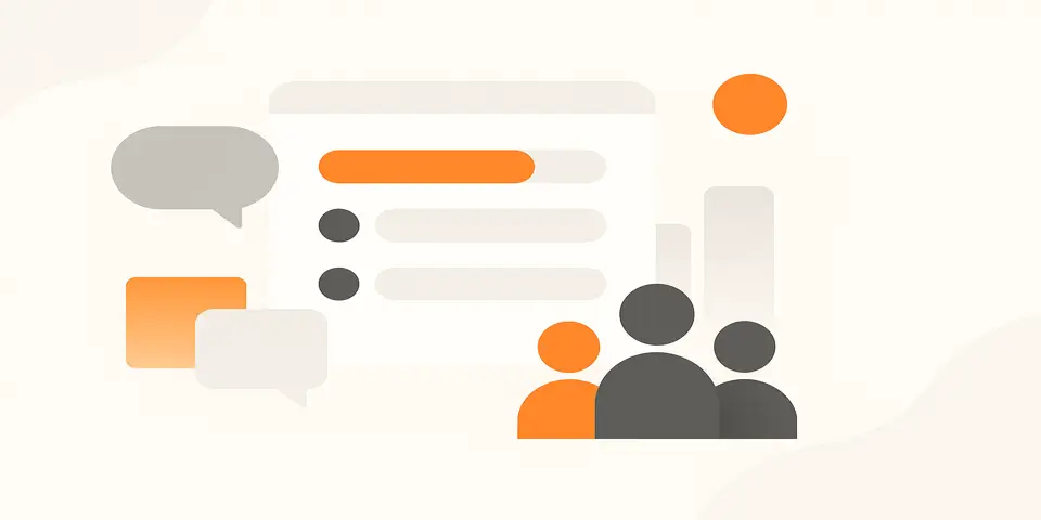 Icons representing audience voting and feedback loops