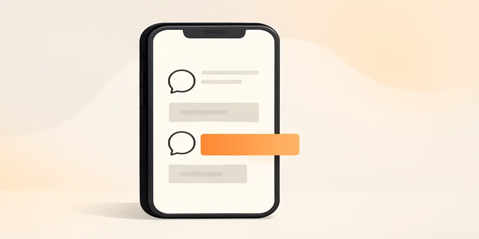 Smartphone displaying a poll interface with soft background tones
