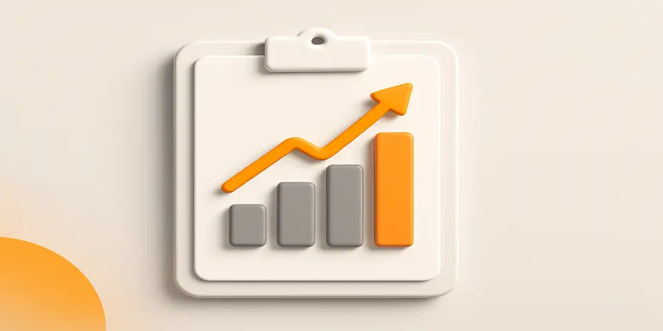Clipboard and graph symbolizing ROI tracking tools