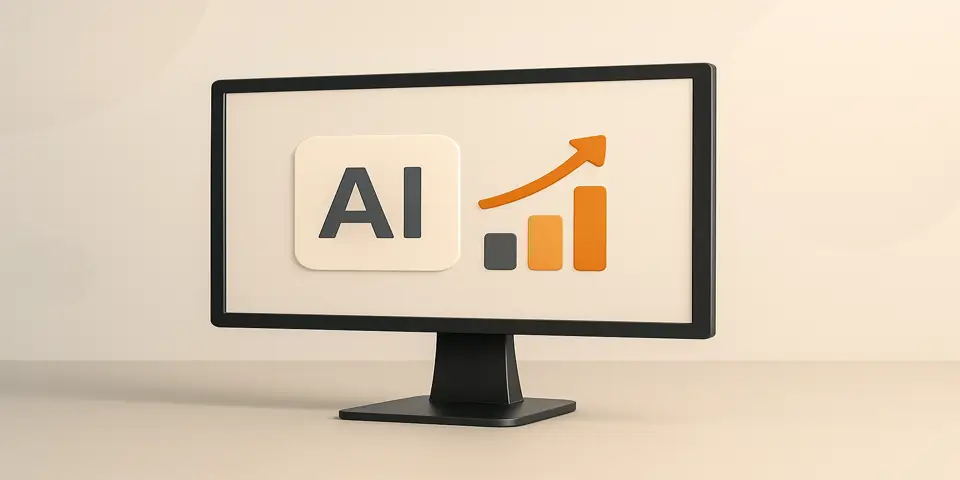 Smart device displaying AI output graphics and performance indicators
