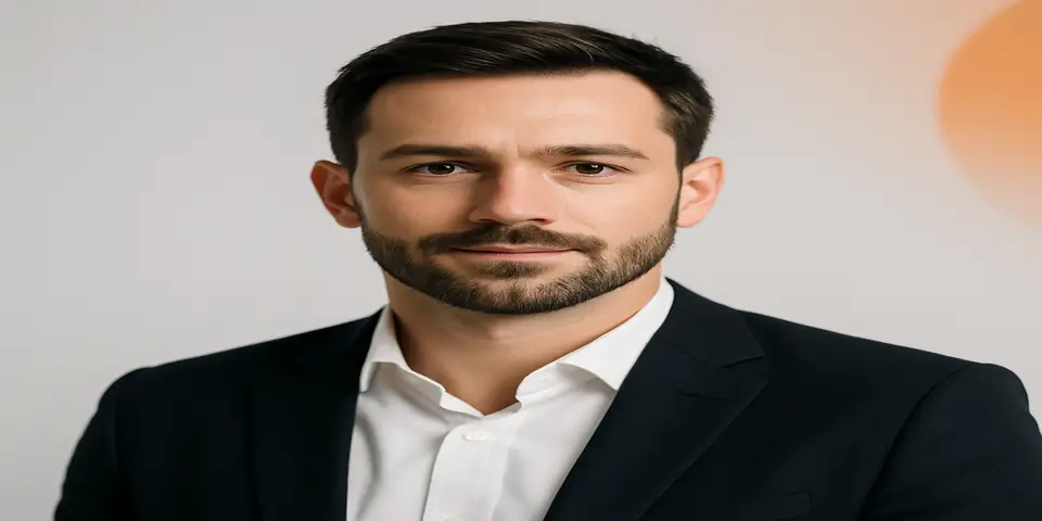 Focused professional analyzing SEO metrics on a high-tech dashboard.