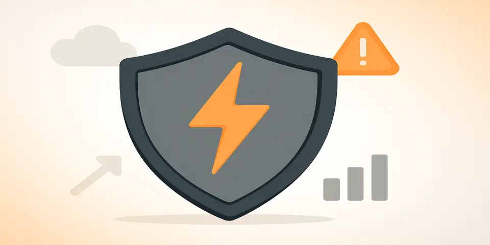 Digital shield symbolizing brand protection during a crisis.