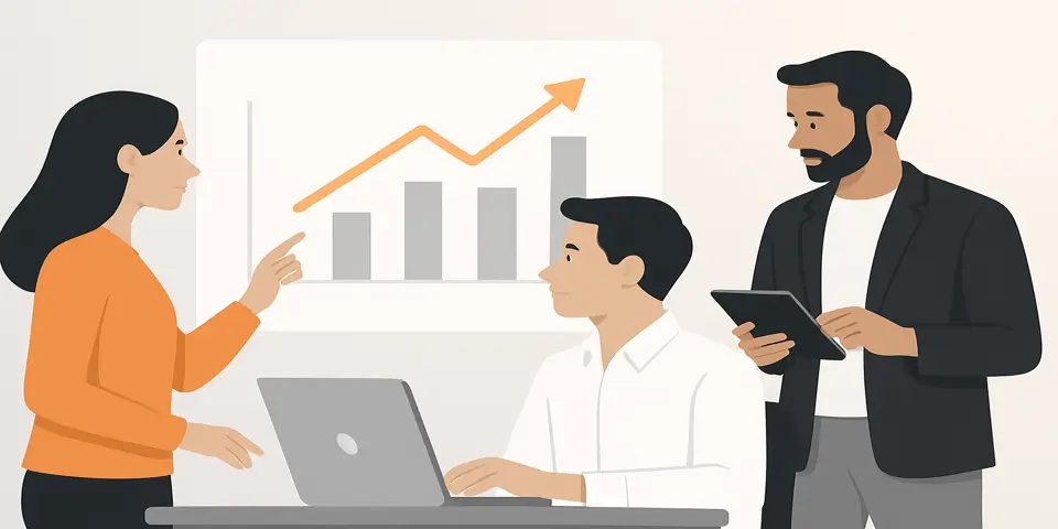Team collaboration on strategic content planning for ROI