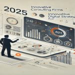 Futuristic digital transformation dashboard showcasing AI-powered consulting strategies.