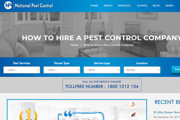 Web Designing company in Mumbai SySpree Client National Pest Control