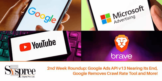 2nd Week Roundup –Google Ads API v13 Nearing its End, Google Removes Craw Rate Tool and More!