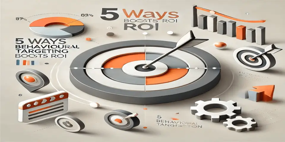 Abstract visualization of behavioral targeting and marketing performance improvement.