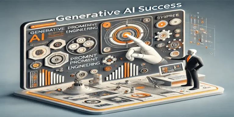 A high-tech representation of Generative AI and prompt engineering for business growth.