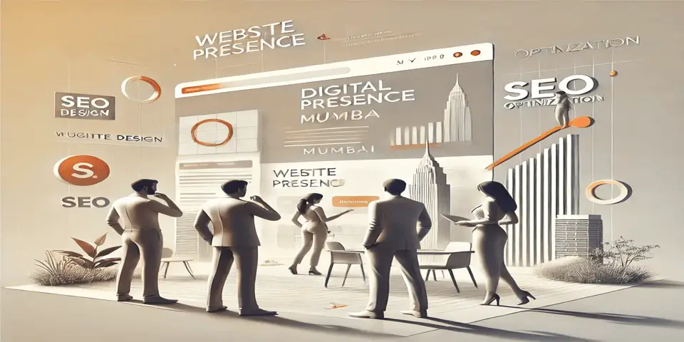 A team of professionals working on a website strategy to enhance digital presence for a Mumbai business.