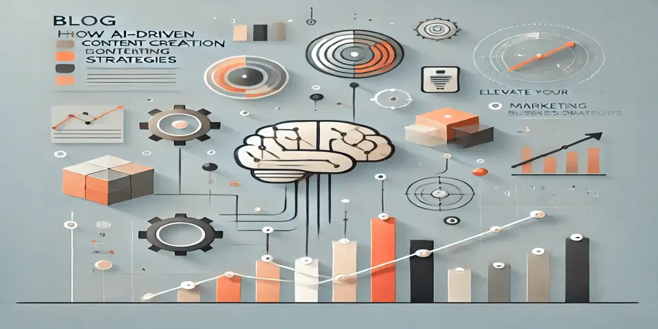 Abstract digital representation of AI content marketing evolution and automationc