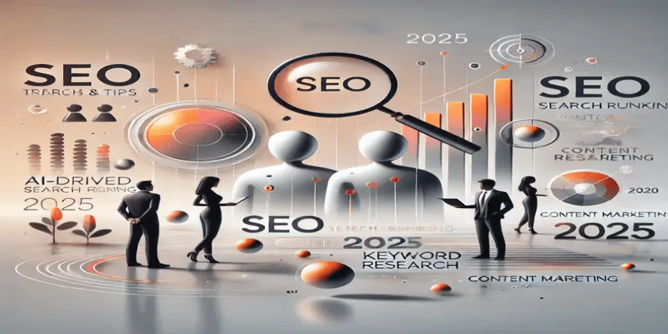 Marketing professionals discussing SEO strategies for 2025