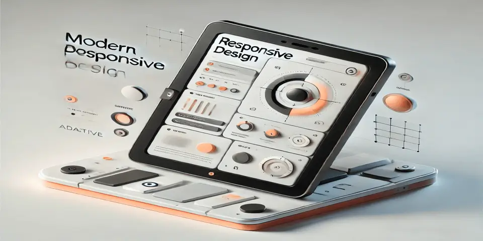 A futuristic tablet showcasing an adaptive web design interface optimized for engagement.