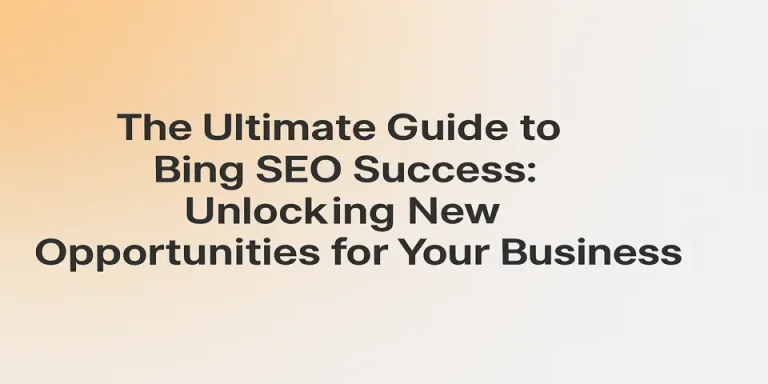 Blog title on clean background representing Bing SEO success.