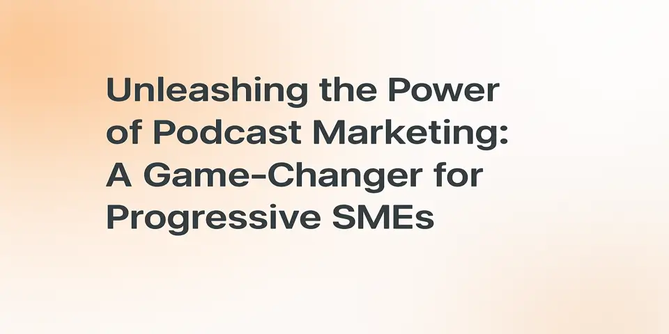 Title design visual for a blog on podcast marketing and SME growth.
