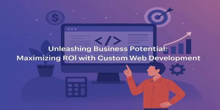 Business potential growth visual with ROI and development icons
