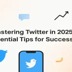 Centered headline surrounded by Twitter-themed icons on a minimal background.