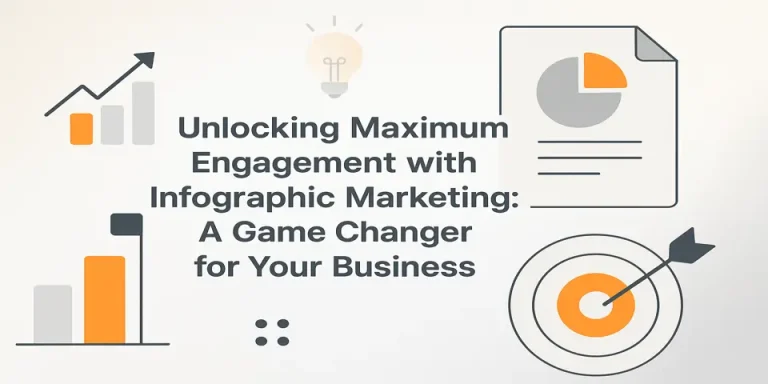 Centered blog title with infographic icons for marketing and engagement