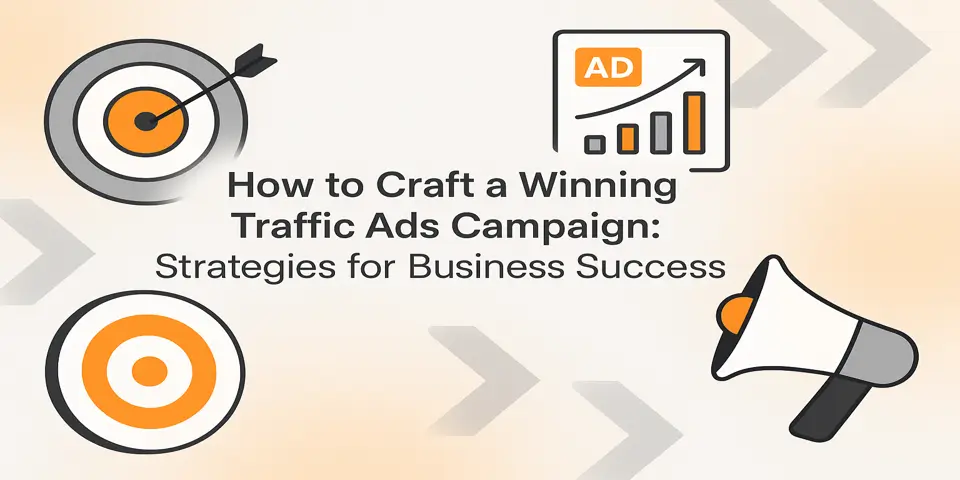  Icons convey the structure of a winning traffic ad campaign.