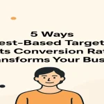 Blog title with icons for targeting, conversion, and digital growth surrounding it.