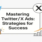 Centralized Twitter/X Ads title surrounded by ad-related icons.