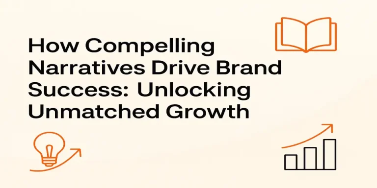 Blog banner visualizing brand growth through storytelling icons