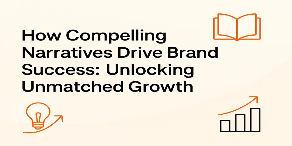 Blog banner visualizing brand growth through storytelling icons